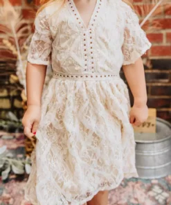 D & J Industries Girls Angel Eyes Dress - Ivory