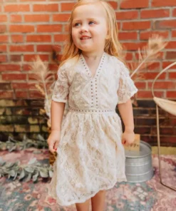 D & J Industries Girls Angel Eyes Dress - Ivory