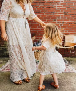 D & J Industries Girls Angel Eyes Dress - Ivory