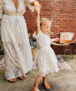 D & J Industries Girls Angel Eyes Dress - Ivory