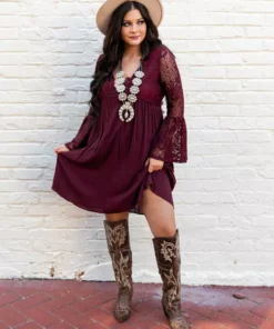 D & J Industries The Delilah Bohemian Dress - Purple