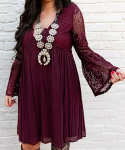 D & J Industries The Delilah Bohemian Dress - Purple
