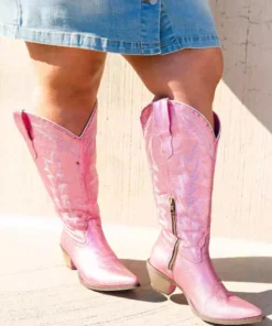 Prachi Leather PREORDER Just Call Me Dolly Pink Cowgirl Boots - Wide Calf Pre-Orders