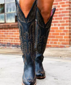 Alig Tannery Pre-Orders PREORDER Black Knight — Knee High Leather Western Boots