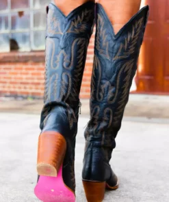 Alig Tannery Pre-Orders PREORDER Black Knight — Knee High Leather Western Boots