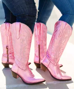 Prachi Leather PREORDER Just Call Me Dolly Pink Cowgirl Boots - Wide Calf Pre-Orders
