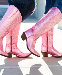 Prachi Leather PREORDER Just Call Me Dolly Pink Cowgirl Boots