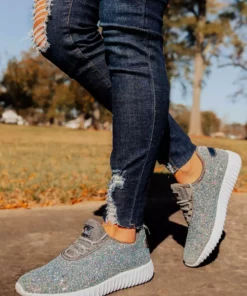 Mango Glitter Bomb Sneakers - Pewter