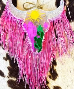Southern Custom Designs Hand Painted Steer Sunset Fringe Freshie New Arrivals