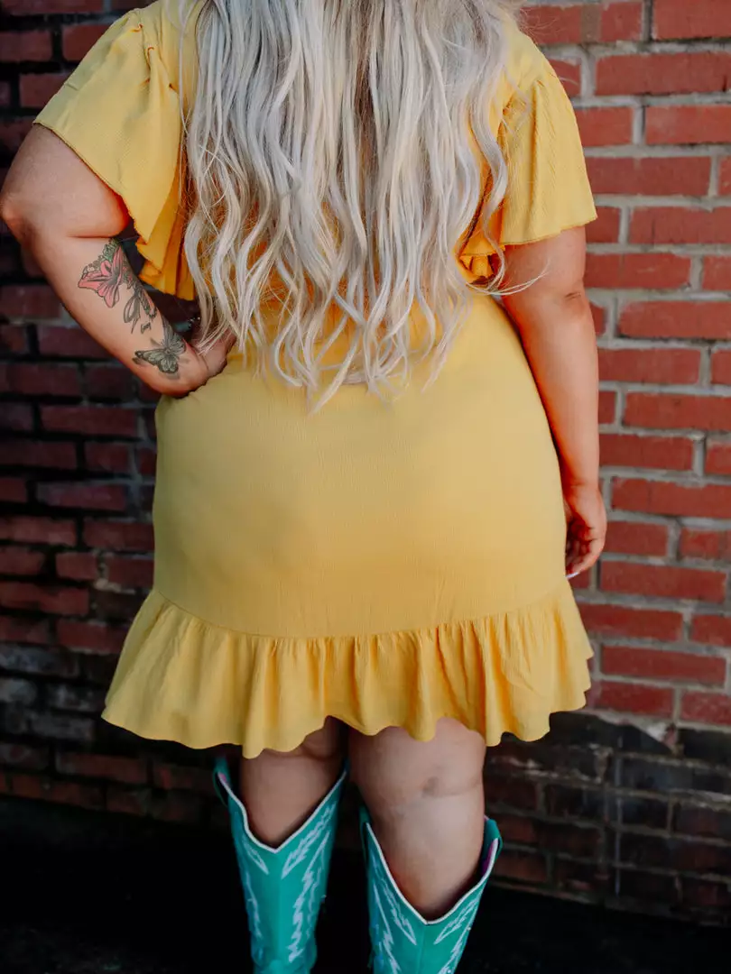 D & J Industries Sale! Never Lookin Back Dress - Mustard
