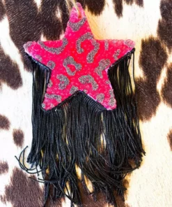 Southern Custom Designs Pink Leopard Star And Fringe Freshie