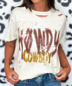 Raisin Arrows New Arrivals Howdy Cowboy Distressed T Shirt