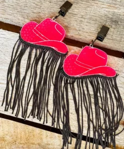 Southern Custom Designs New Arrivals Pink Cowgirl Hat And Fringe Freshie Vent Clips