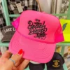 FayCo Neon Pink Beach Please Trucker Hat Summer Fried Swimwear