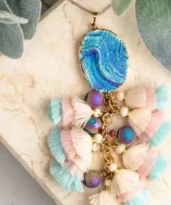 Southern Grace Under The Sea Ocean Blue Stone Pendant