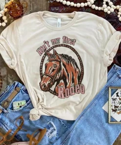 Miss Mud Pie Aint My First Rodeo Tee - Cream