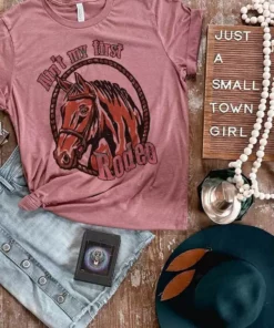 Miss Mud Pie Clothing Aint My First Rodeo Tee - Mauve