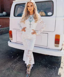 D & J Industries Always Be Mine Dress - White/Neutral