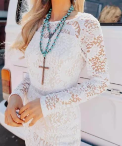 D & J Industries Always Be Mine Dress - White/Neutral