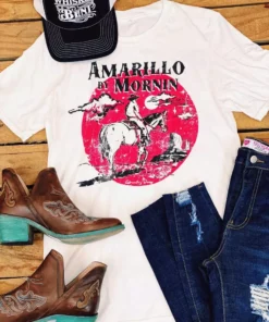 Country Deep Amarillo By Mornin White Tee