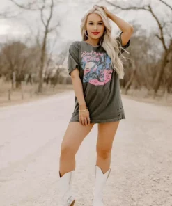 Country Deep Bad Moon Rising Distressed Tee Clothing