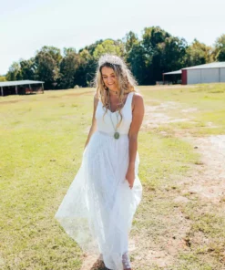 D & J Industries Bridal Lace Long Dress