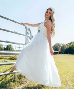 D & J Industries Bridal Lace Long Dress