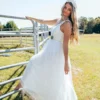 D & J Industries Bridal Lace Long Dress