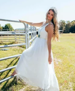 D & J Industries Bridal Lace Long Dress