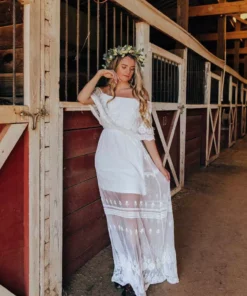 D & J Industries Bridal Off Shoulder White Dress Sale!