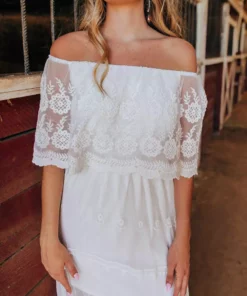 D & J Industries Bridal Off Shoulder White Dress Sale!