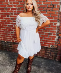 D & J Industries Bride Babes Dress - White Sale!