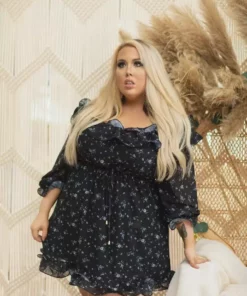 D & J Industries Burnin Love Off Shoulder Dress - Black