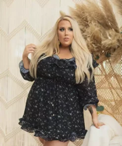 D & J Industries Burnin Love Off Shoulder Dress - Black