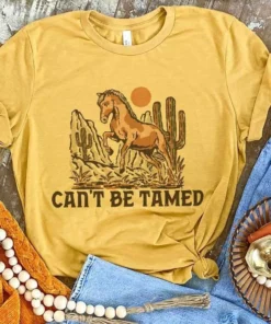 Miss Mud Pie Clothing Cant Be Tamed Tee - Mustard