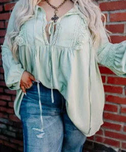 D & J Industries Circle Of Love Top - Sage