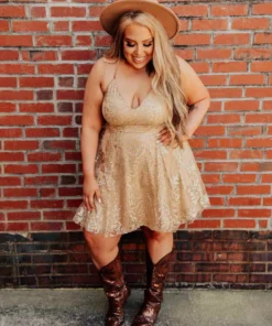 D & J Industries Co., LTD. Sale! Class And Sass Dress - Gold/Neutral