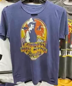 Country Deep Cowboys Make Better Lovers Tee - Vintage Denim Blue