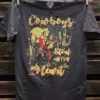 Country Deep Cowboys Steal My Heart Distressed Tee Clothing