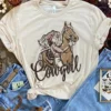 Miss Mud Pie Cowgirl Horse Tee - Cream Clothing