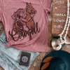 Miss Mud Pie Clothing Cowgirl Horse Tee - Mauve