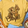 Miss Mud Pie Clothing Cowgirl Horse Tee - Mustard
