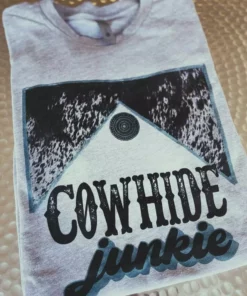 Miss Mud Pie Cowhide Junkie Tee - Gray Clothing