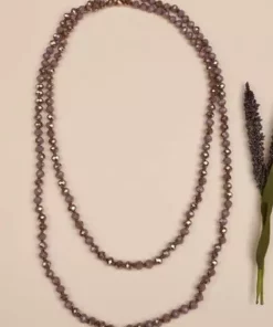 Your Fashion Wholesale Accessories Crystal Beaded Necklace In Purple