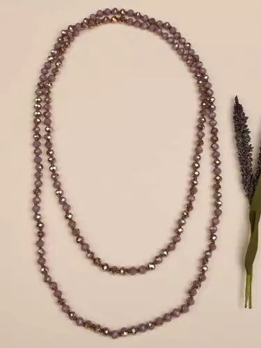 Your Fashion Wholesale Accessories Crystal Beaded Necklace In Purple