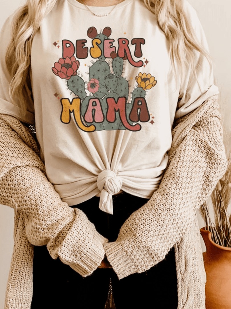 Miss Mud Pie Clothing Desert Mama Cactus T-shirt - Natural