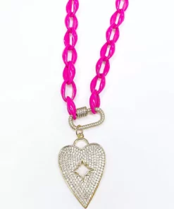 Treasure Jewels, Inc. Blinging Heart Pink Necklace