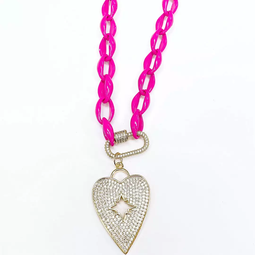 Treasure Jewels, Inc. Blinging Heart Pink Necklace