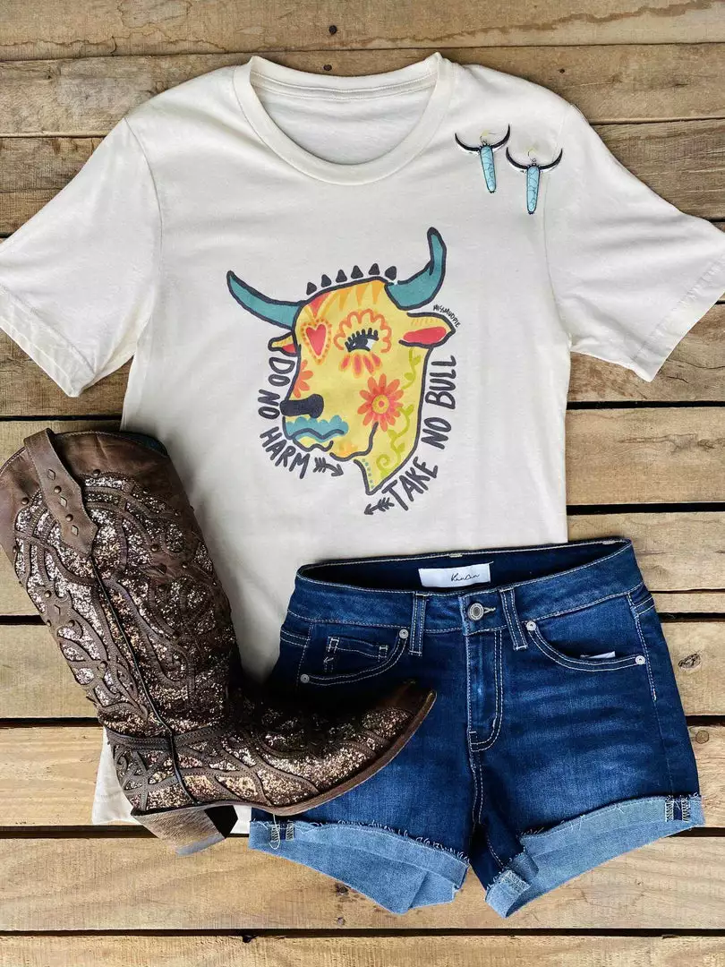 Miss Mud Pie Tees Do No Harm Tee - Cream