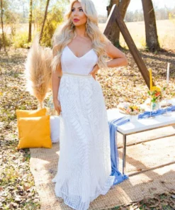 D & J Industries Dreaming Of Love — Western Wedding Dress In White Bridal